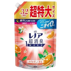 Lenor 蘭諾 日本原裝進口 1 WEEK 一週間衣物消臭室內曬乾柔軟精 橙橘香補充包, 1.28L, 1包