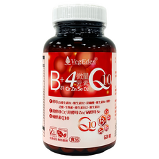 VegEden 蔬食伊甸園 酵母B群 + 4微量元素 + Q10錠 480mg, 60顆, 1罐