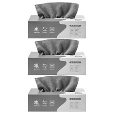 喵汪森林 抽取式抹布 20x20cm 石墨灰 廚房清潔抹布 超細纖維抹布 清潔布, 20條, 3盒