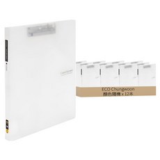 ECO Chungwoon 半透明雙夾文件夾 A4, 顏色隨機, 12本