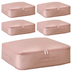 棉被收納壓縮袋 裝10~12斤, 5個, 豆沙粉