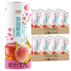 TAISUN 泰山 冰鎮 泡泡果茶 水果茶口味, 315ml, 24罐