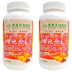 長庚生物科技 螯合礦物 維他命C 口含錠, 60錠, 1.2g, 2罐