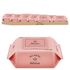 Bebeen 掀蓋式兒童適用濕紙巾, 100張, 10包