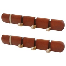 Axis 艾克思 雅楓原木可收式壁用掛勾 4勾 台灣製 胡桃木色 2個