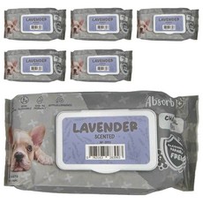Absorb Plus 狠清爽寵物活性碳濕紙巾, 薰衣草香, 80片(15*20cm), 不含酒精, 1包, 6包