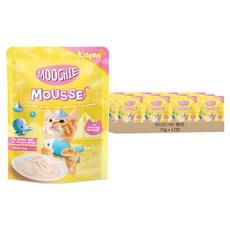 MOOCHIE 姆吉 無榖鮮肉幼貓餐包系列, 鮪魚魷魚, 70g, 12包