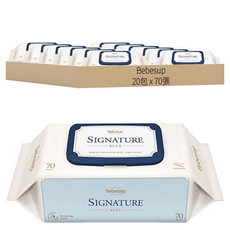 Bebesup 嬰兒濕紙巾 Signature Blue 經典藍色, 75gsm/embossing, 70張, 20包