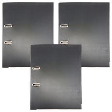 Lan CHYn 連勤牌文具 精裝二孔拱型夾 方形G眼 LC-845S, 黑色, 3本