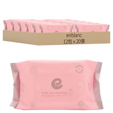 enblanc 輕柔木槿花 純水濕紙巾隨身包, 20張, 12包