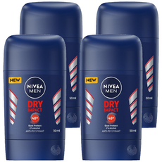 Nivea 妮維雅 男士止汗爽身乳膏 乾適活力 50ml，48小時乾爽，不含酒精，溫和呵護肌膚, 4瓶