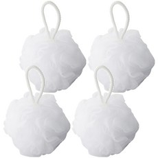 MUJI 無印良品 泡立網浴球 大, 白色, 1入, 4個
