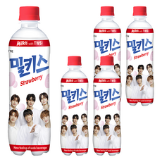 LOTTE 樂天 Milkis 草莓優格風味碳酸飲, 500ml, 5瓶