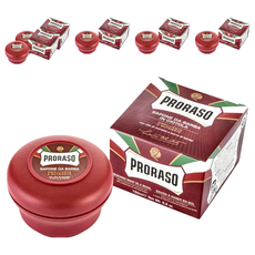 PRORASO 紅標 刮鬍皂 檀香，含乳木果油和檀香油, 150ml, 6個