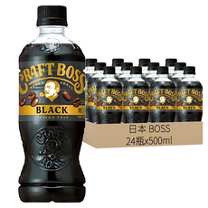 日本 BOSS 黑咖啡, 500ml, 24瓶