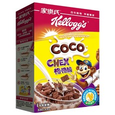 Kellogg's 家樂氏 COCO 可可猴 格格脆巧克力, 含維生素A/B1/B2/C/E 含鈣鐵, 非油炸, 330g, 1盒