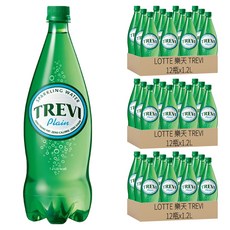 LOTTE 樂天 TREVI Plain 碳酸水 1.2L, 韓國經典氣泡水, 無熱量、不添加糖, 36瓶