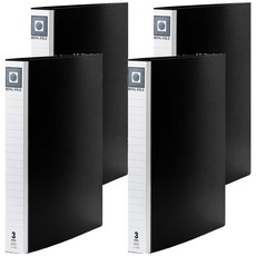 PP 3孔1吋圓型夾 加厚板 LC-9003 K, 黑色, 4個