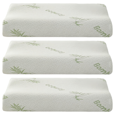 Ishur 伊舒爾 竹纖維釋壓記憶枕 工學護頸型, 米色, 3個