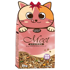 3baby 三個寶 Meet遇見 無穀什錦凍乾貓食飼料 特級銀魚,雞肉,1kg,1包