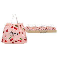 Maket Gamseong 櫻桃圖案外燴外帶包裝袋, 100個, 混色