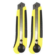 金字塔 寬型美工刀, 黃色, 2支