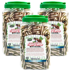 Boneplus 六星雙效潔牙棒 螺旋設計 幫助控制牙垢, 薄荷草本, 1kg, 3桶