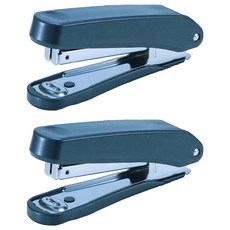 PLUS 台灣普樂士 PS-10E訂書機 黑灰 人體工學設計 輕巧便攜 辦公居家皆適用, 2入