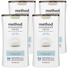 method 潔淨三效聰明洗碗球 無香料 54顆, 880g, 4罐