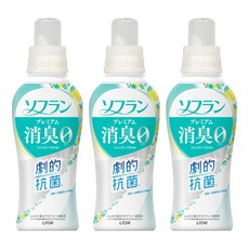 LION 獅王 Soflan Softener 消臭衣物柔軟精 劇的抗菌, 510ml, 3瓶