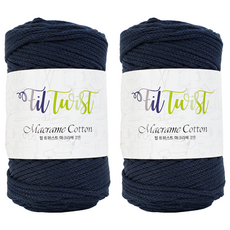 SEVY Fil Twist Macrame Cotton系列 編織棉線 212 深藍色 100公尺 1入, 2個