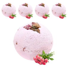BOEMI 波西米亞 玫瑰花蕾沐浴球 手工製造 植萃果氛精油, 100g, 5個