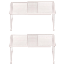 上手家居 可疊加伸縮隔板 深43cm, 白色, 2個