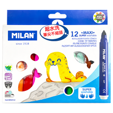 MILAN 兒童超水洗彩色筆, ML035MAXWA12, 1盒