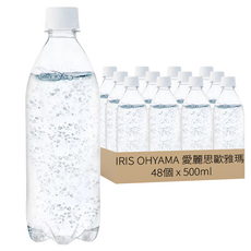 IRIS OHYAMA 愛麗思歐雅瑪 富士山強氣泡水 環保無標籤款, 500ml, 48個