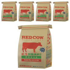 RED COW 紅牛 紐西蘭 脫脂高鈣奶粉, 1.5kg, 5袋