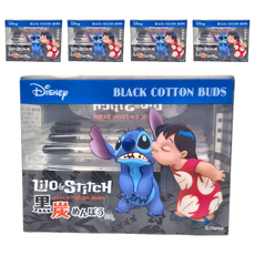 SANYO 山洋 迪士尼 Stitch 黑炭棉棒 80支, 5盒