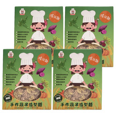 港媽私房手作 手作蔬果造型螺旋麵，嚴選優質食材，無添加人工色素，全素可食, 90g, 4盒