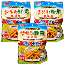 Petio 派地奧 蔬菜雞肉條 160g 日本國產, 蔬菜, 3包