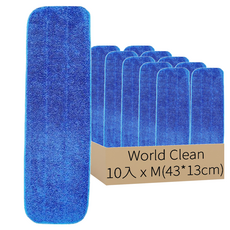 World Clean 超細纖維平板拖把環狀拖布墊, 10入