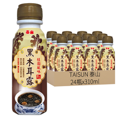 TAISUN 泰山 桂圓黑木耳露, 0脂肪, 養顏美容, 促進新陳代謝, 100%台灣黑木耳, 80大卡, 黑糖添加, 310ml, 24瓶
