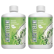 INTELLIGENT 因特力淨酵素漱口水, 清新茶香, 300ml, 2瓶