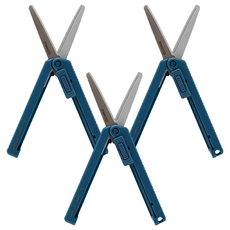 日本MIDORI XS迷你系列收納型小剪刀 (靛藍色) - 輕巧便攜 安全收納, 3支