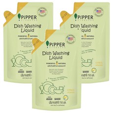 PiPPER STANDARD 沛柏 鳳梨酵素洗碗精補充包，美國專利技術，天然成分，無刺激認證，溫和不傷手, 750ml, 3包