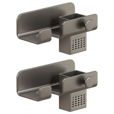 太空鋁免打孔系列 吹風機置物架 24x10x12cm 太空鋁+碳鋼+ABS材質 多用途掛勾, 槍灰色, 2個