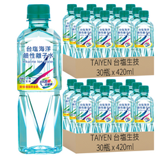 台塩生技 海洋鹼性離子水 含礦物質 吸收更迅速, 420ml, 60瓶