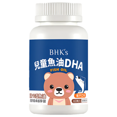 BHK's 兒童魚油DHA咀嚼軟膠囊 橘子口味, 60顆, 1罐