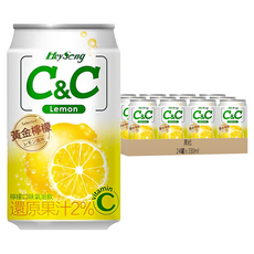 黑松 C&C 氣泡飲 檸檬, 330ml, 24罐