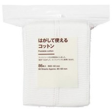 MUJI 無印良品 台灣公司貨 可撕型化妝棉 85 x 60mm, 86張, 1包