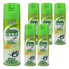 EMO 鞋臭專家 鞋內消臭劑 抗菌 消臭噴霧 220ml, 6瓶